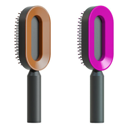 Self Cleaning Hair Brush For Women One-key