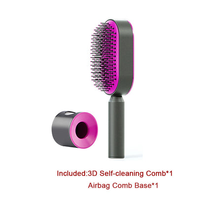 Self Cleaning Hair Brush For Women One-key