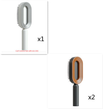 Self Cleaning Hair Brush For Women One-key