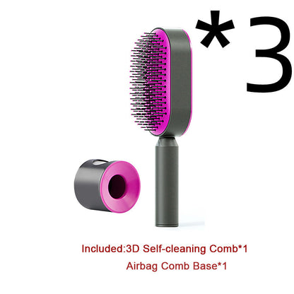 Self Cleaning Hair Brush For Women One-key