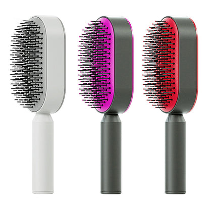 Self Cleaning Hair Brush For Women One-key