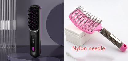 2 In 1 Straight Hair Comb Wireless Hair Straightener Brush