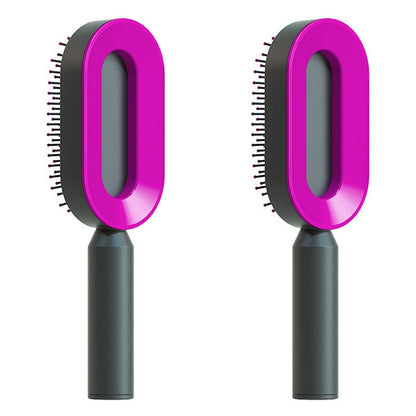 Self Cleaning Hair Brush For Women One-key